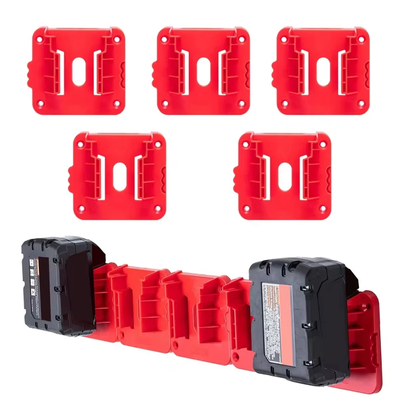 5/10 Stück Batteriehalter für Milwaukee 18 V Lithium-Batterie, Wandhalterung, Dock-Halter, passend für 48-11-2401 48-11-2402 48-11-2410 Batterie