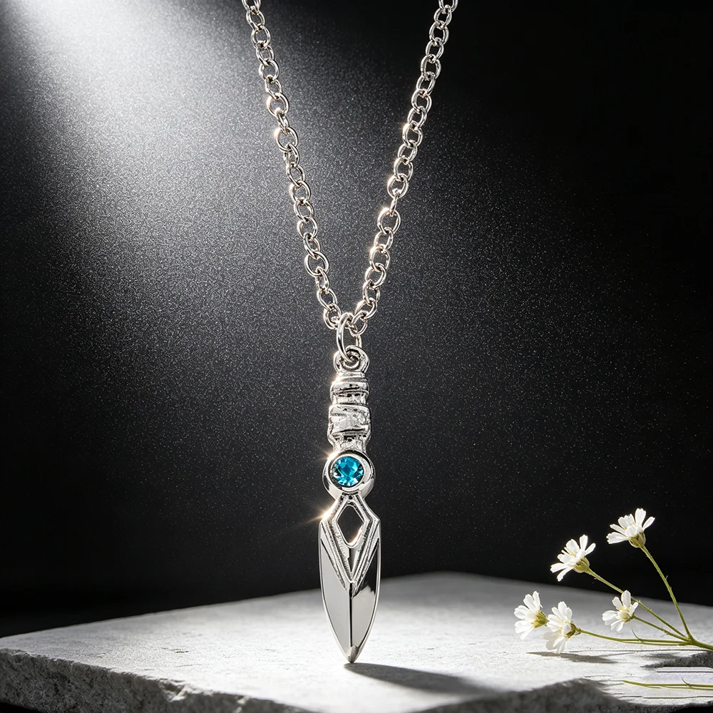 Valorant Jett Blade Storm Pendant Necklace Game Cosplay Dagger Charm Jewelry Gift for Fans
