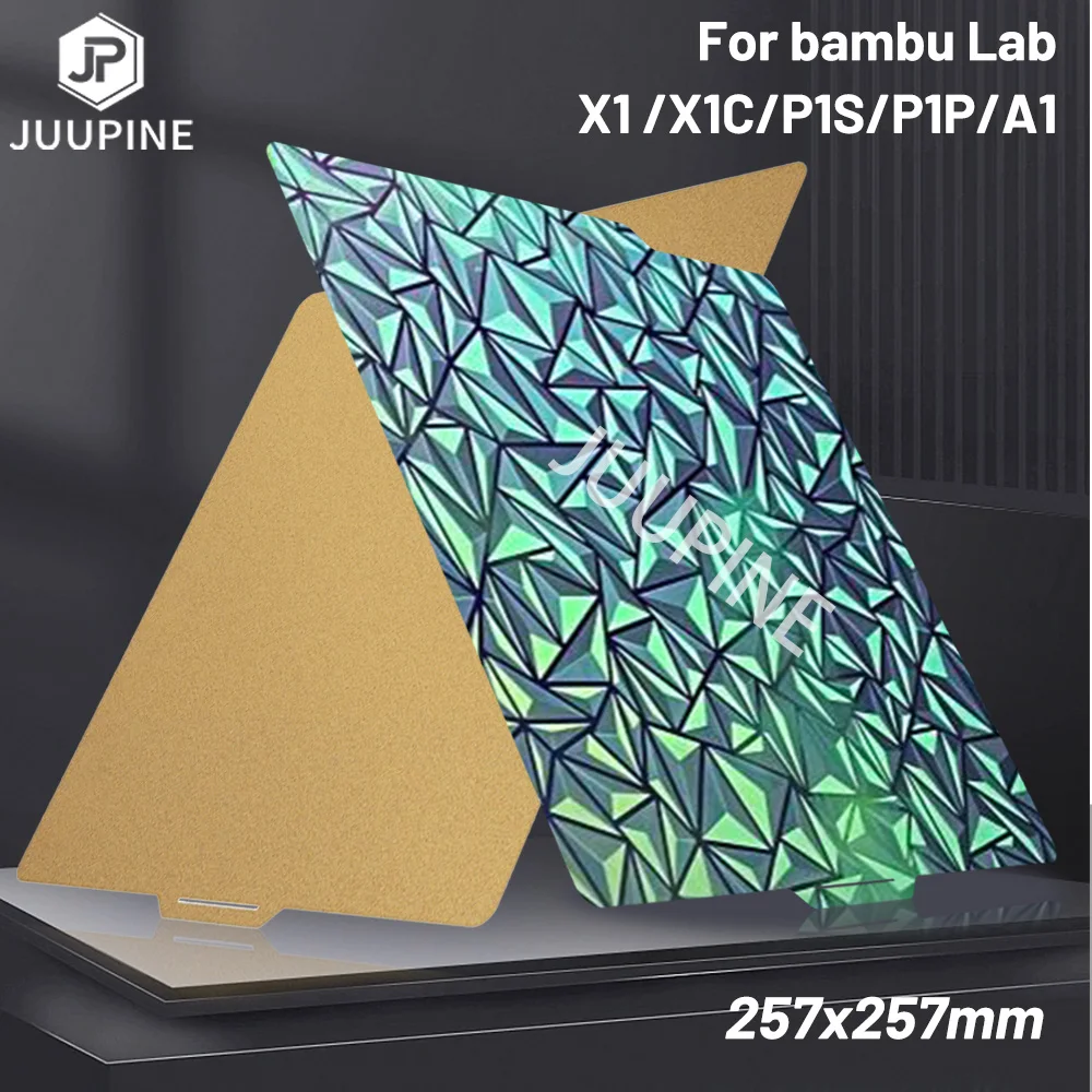 

JUUPINE New For Bambu 257 Textured Plate PEI Texture Peo Chameleon Build Plate P1S P1P X1c For Bambulabs Build plate x1 Carbon