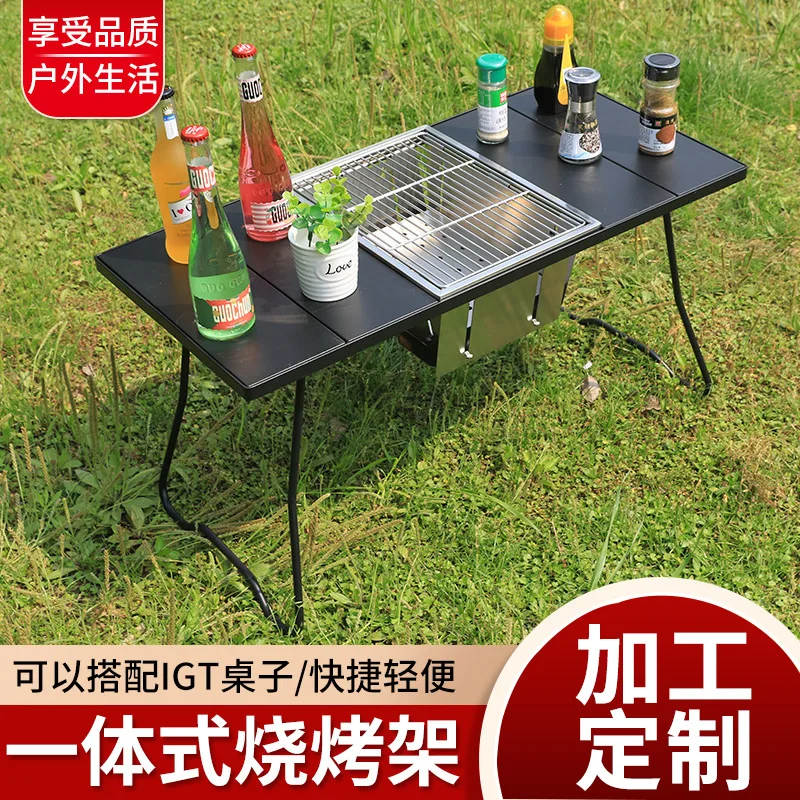 

Outdoor Grill Portable Folding Camping IGT Table 304 Stainless Steel Field