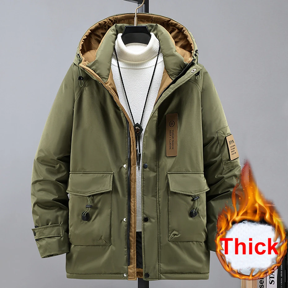 Winter Cargo Parkas Men Warm Thick Jacket Coats Plus Size 10XL Parkas Fashion Casual Winter Jacket Male Big Size 10XL