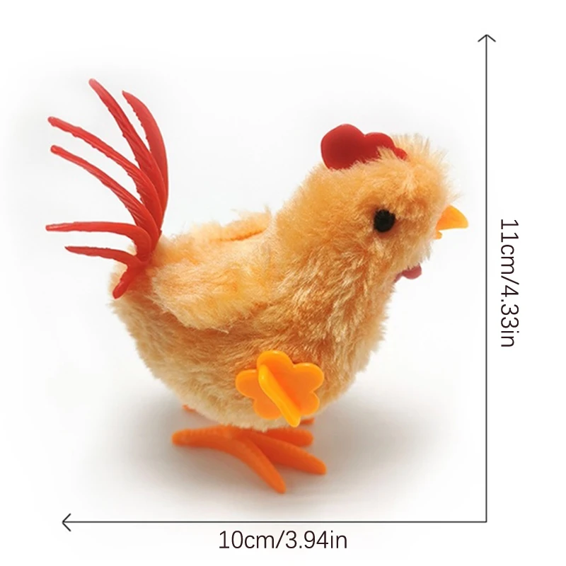 Jouet de saut en peluche jetable pour enfants, grand coq de simulation, jouet à remonter, horloge, cadeau de Pâques coule, cadeau d'anniversaire