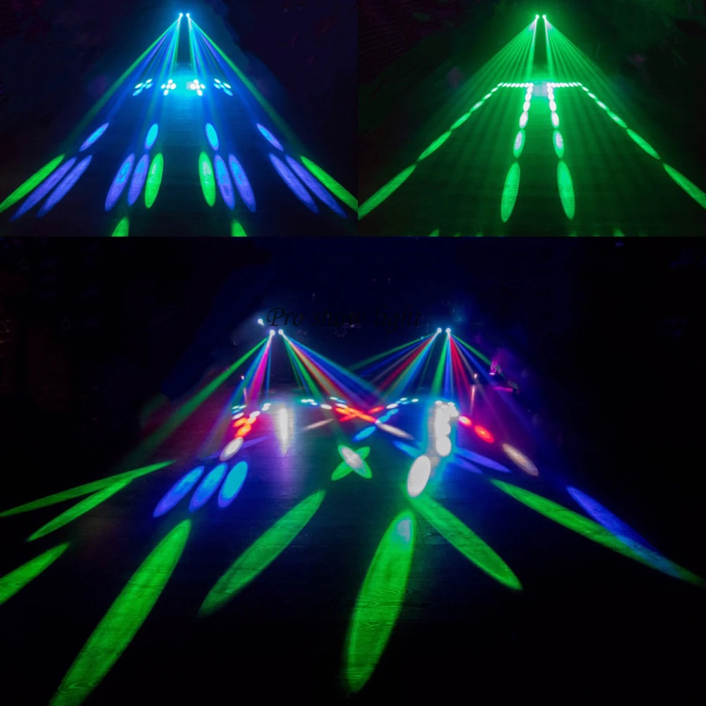 LED Double Head Airship Stage Lights 20W 128LEDS RGBW Pattern Party Lights LED Effect Lights for Dj Disco Weddding Holiday Shows