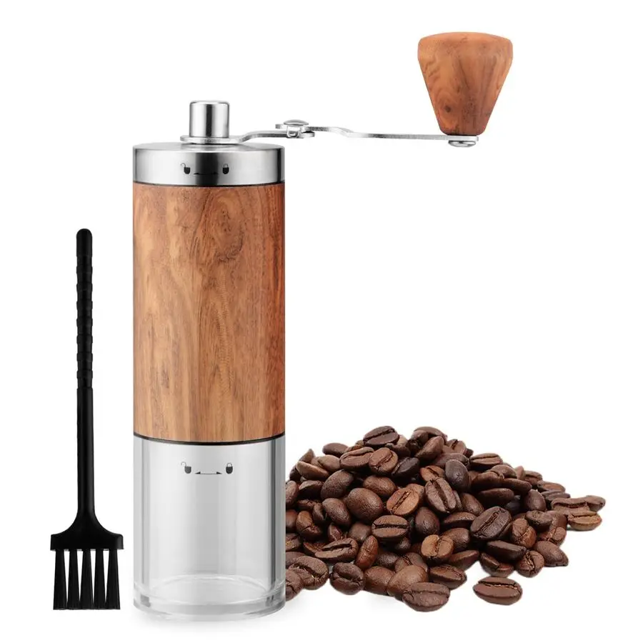 

Coffee Grinder Stainless Steel Hand Crank Burr Coffee Mill for Espresso, French Press, Pour Over Portable Coffee Bean Grinder fo