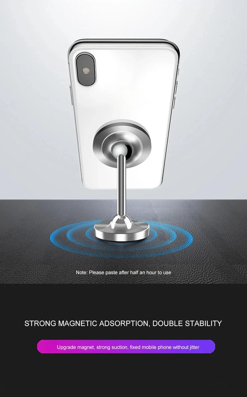 YANGGLOB ° Rotation Dual Axis Legierung magnetische Autohalterung Doppelkugel magnetischer Telefonhalter für jedes Modell Telefon – Detail 8