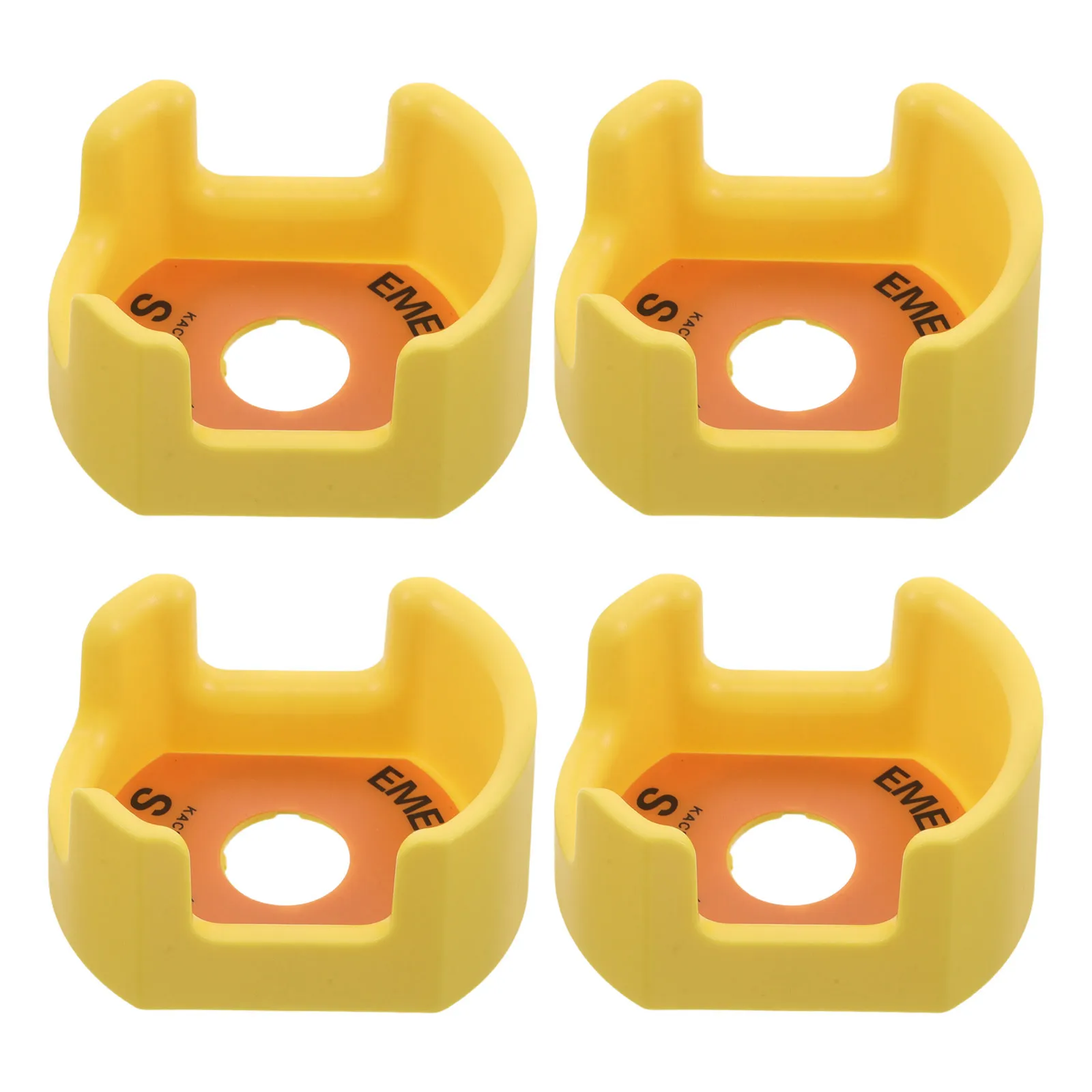 

4pcs Emergency Stop Button Protective Cover Yellow High-Visibility Knob Guard For Industrial Equipment Indoor Outdoor Use