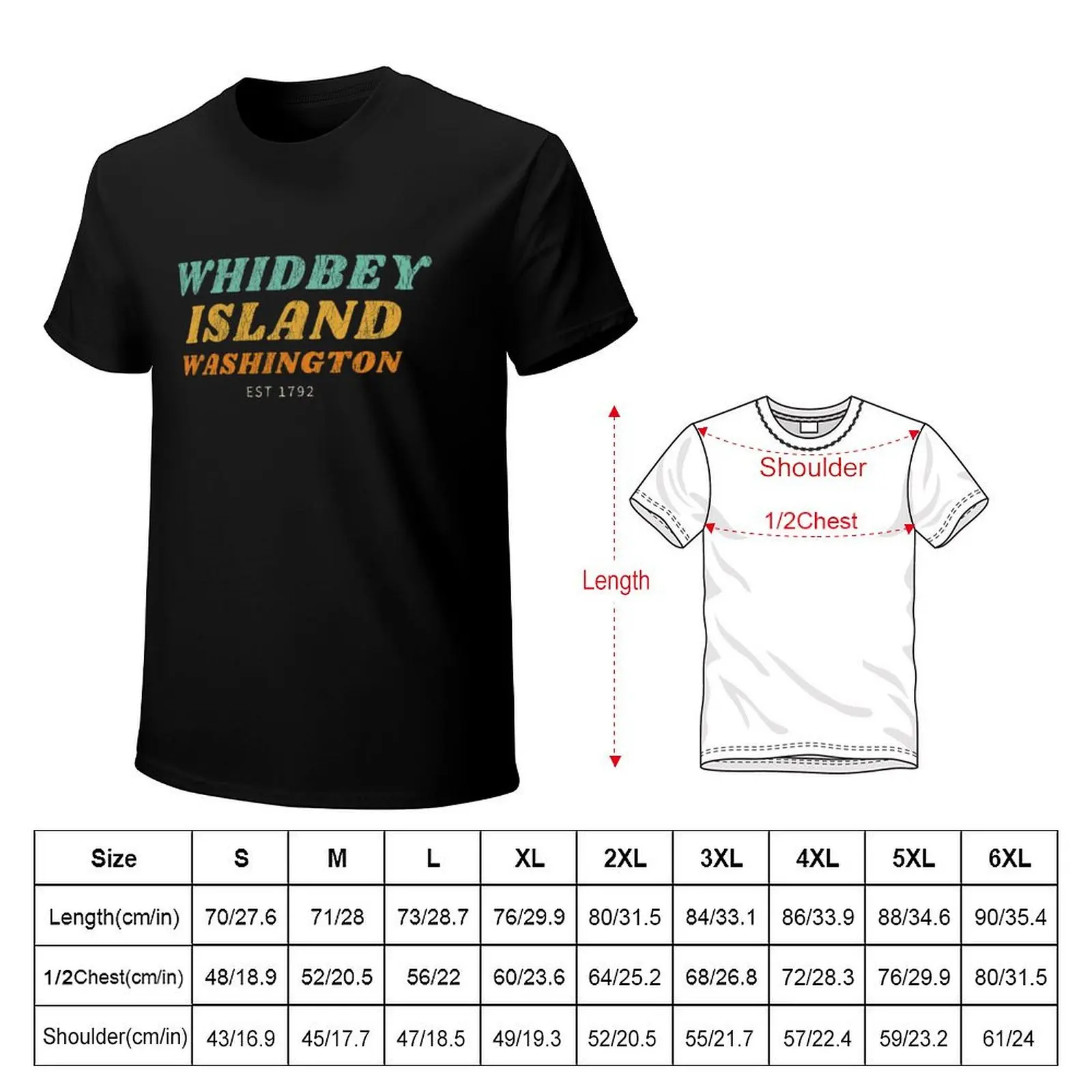 Whidbey Island, Washington, Est. 1792 T-Shirt Minimalist Graphic Tee Shirt