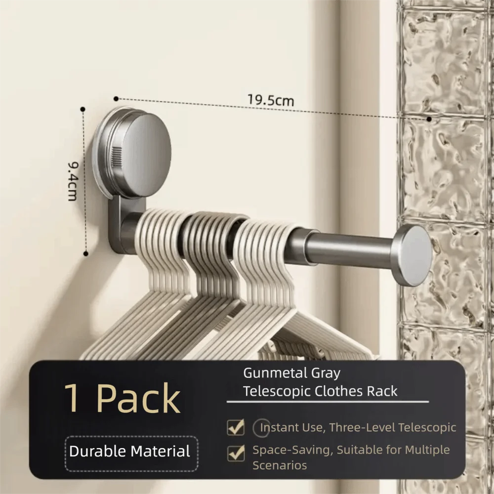 No-Drill Hanger Storage Rack Retractable Suction Cup Installation Folding Rack Multi-function Wall Hanging Hanger Container Home