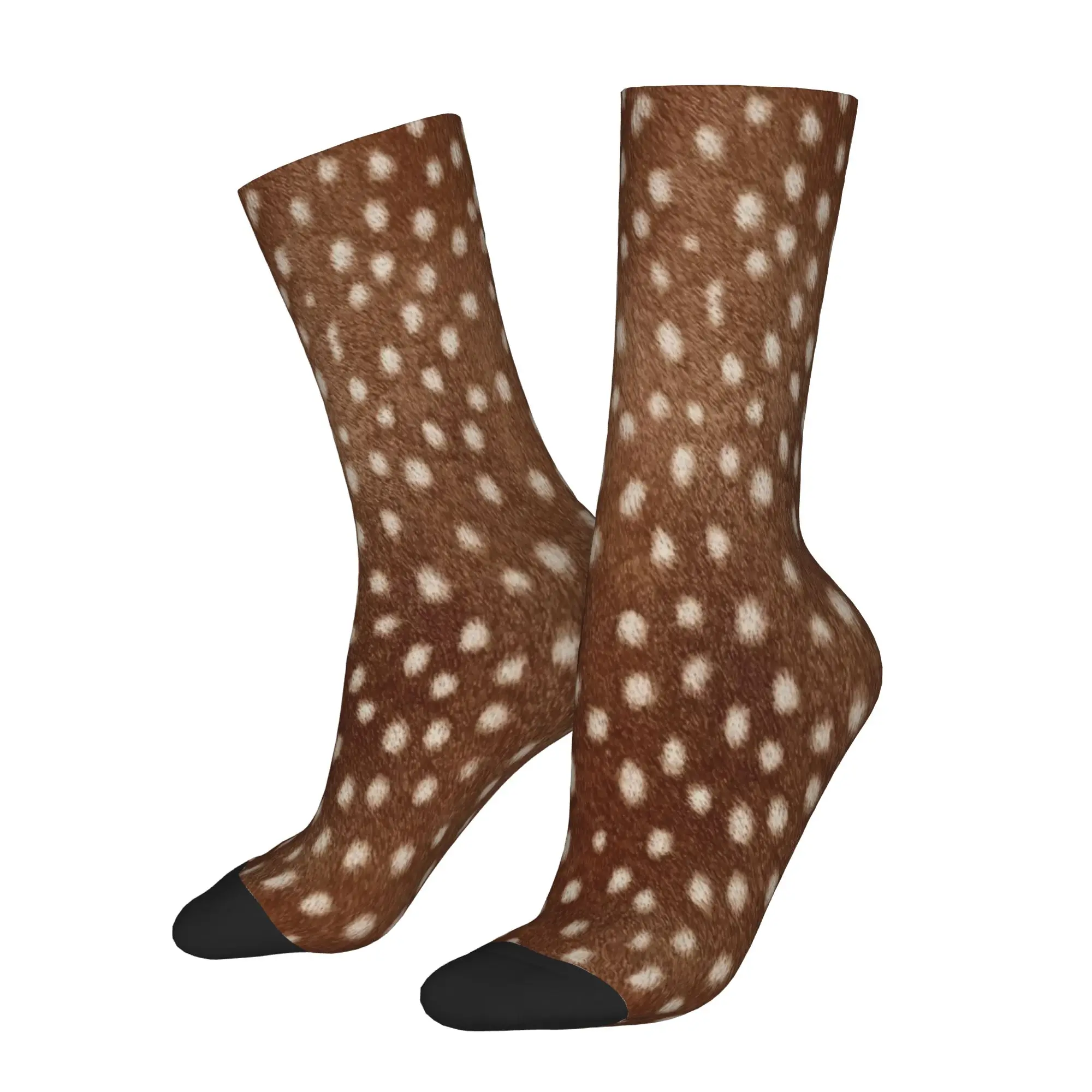Casual  Men Women Socks Brown Base Light Antelope Spot Merchandise Cute  Sport Socks All Seasons
