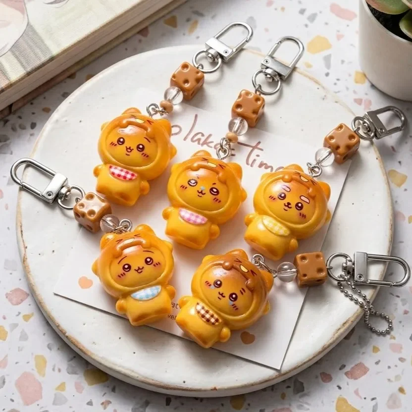 Kawaii 3D Chiikawa Kurimanju Cartoon Small Keychain Cute Funny Bib Star Figure Pendant Backpack Cartoon Students Ornament Decor