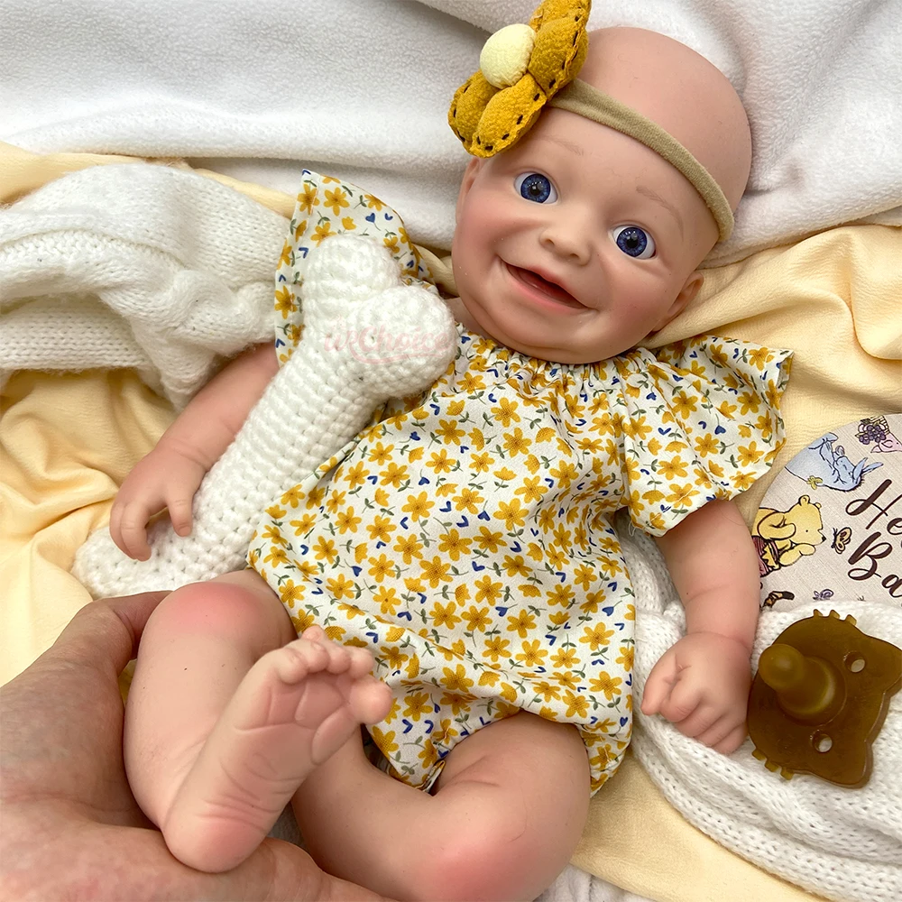 42cm Open Eyes 3D Skin Full Body Silicone Reborn Doll Realistic Soft Touch Weighted Newborn Doll for Collector Display