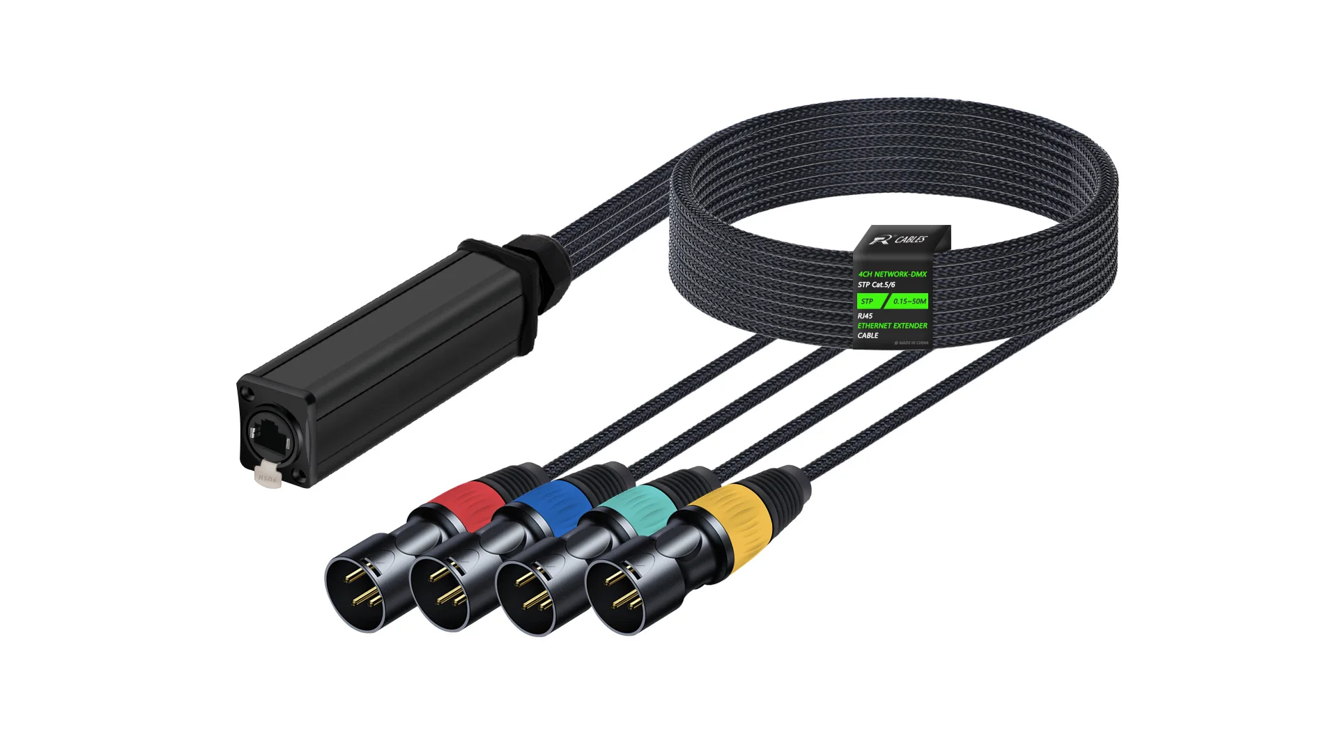 4-Kanal-Multi-Netzwerkempfänger über Ethercon-Kabel, XLR-Extender für Bühnenbeleuchtung, Aufnahmestudio, XLR-Kanal über Cat5/6-Kabel – Detail 18