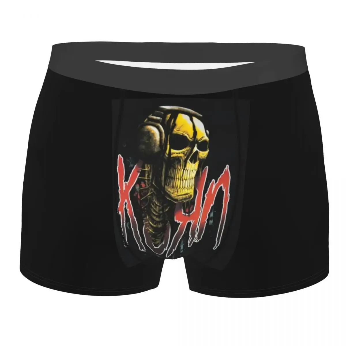 Custom Kornse Skull Rock Roll Underwear Men Print Boxer Briefs Shorts Panties Breathable Underpants