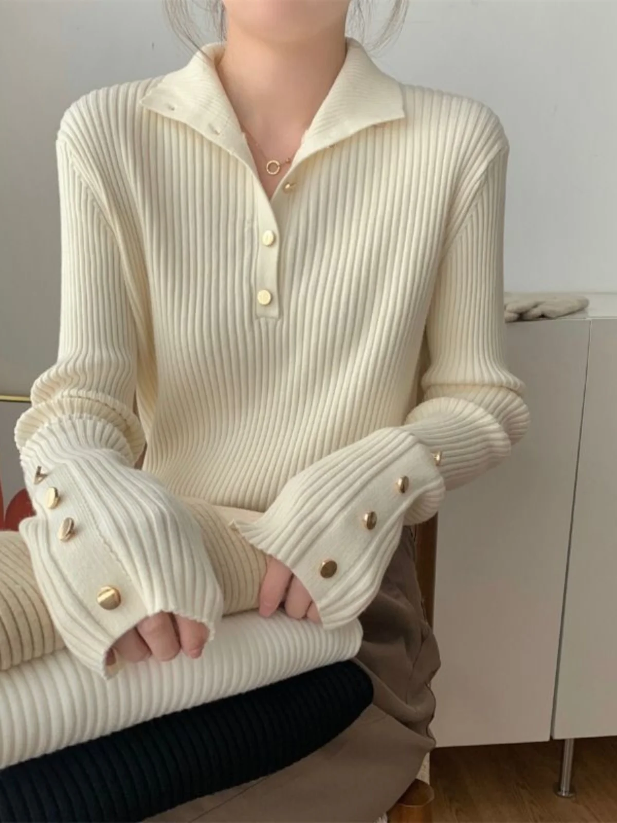 

Женский облегающий длинный трикотаж Design Sensation, осень-зима, новый повседневный модный базовый слой irt