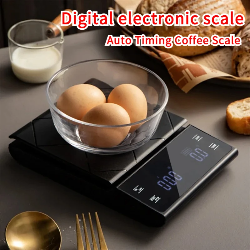 

3kg/0.01g Precision Kitchen Scale with Timer-Digital Food Scale for Baking, Cooking&Coffee Brewing (LCD Display, Home Chef Tool)