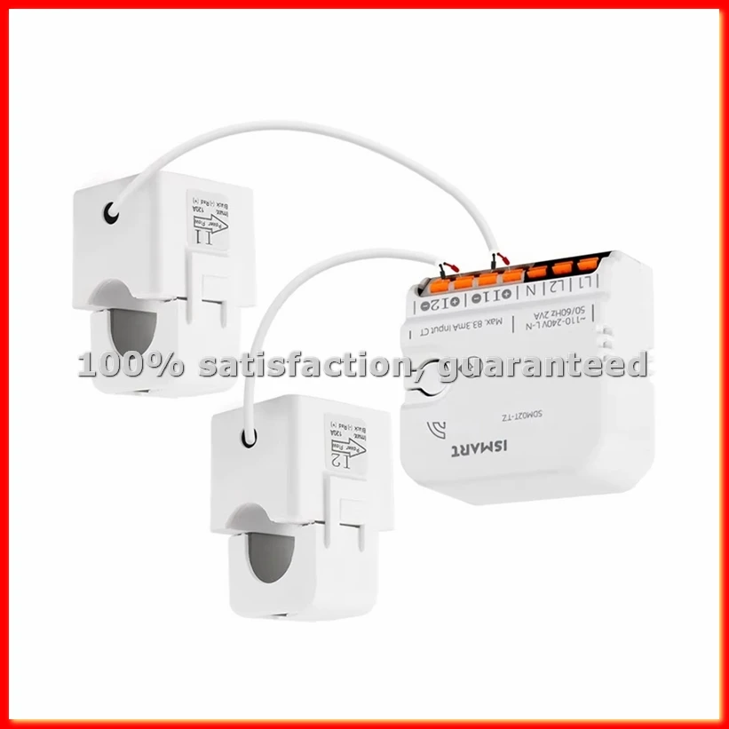

Tuya Zigbee Smart Energy Meter 2 Phase Max 120A Real-Time Power Monitoring with 2 Clamps-A86Z