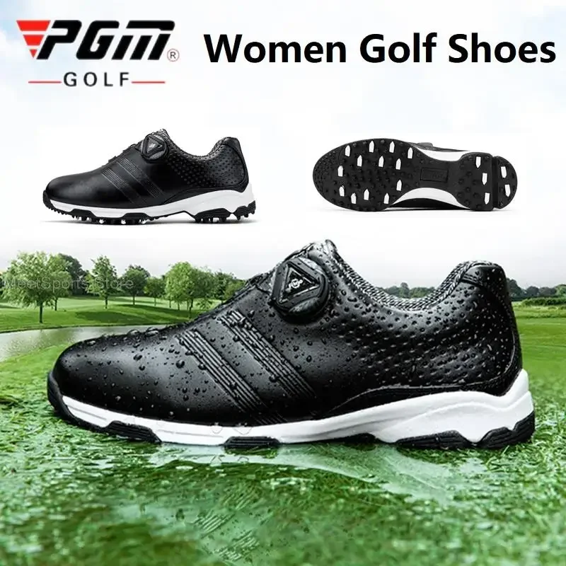 Pgm damskie buty golfowe wodoodporne antypoślizgowe pokrętło sportowe trampki lekkie buty golfowe damskie trenerzy z mikrofibry