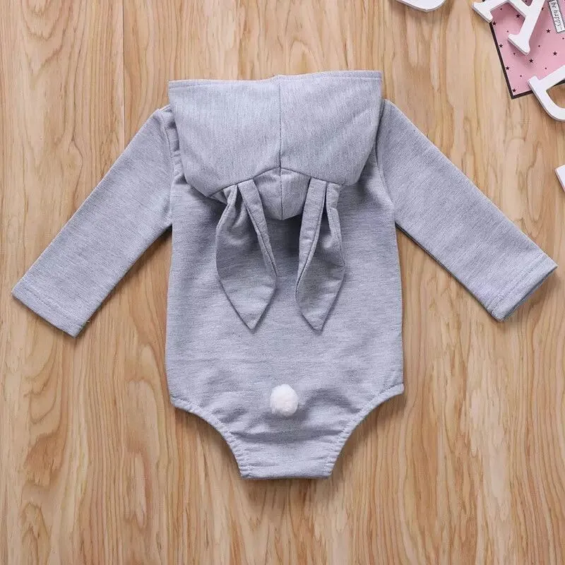 Autumn & Winter Baby Boys & Girls Children Clothes Cute Rabbit Long Sleeved Hoodie Romper Climbing Suits