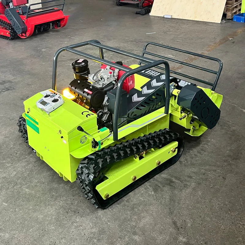 Customized Big Power Diesel Engine Small Robot Grass Cutter Cutting Width 80cm 100cm 120cm Remote Control Crawler Lawn Mower F