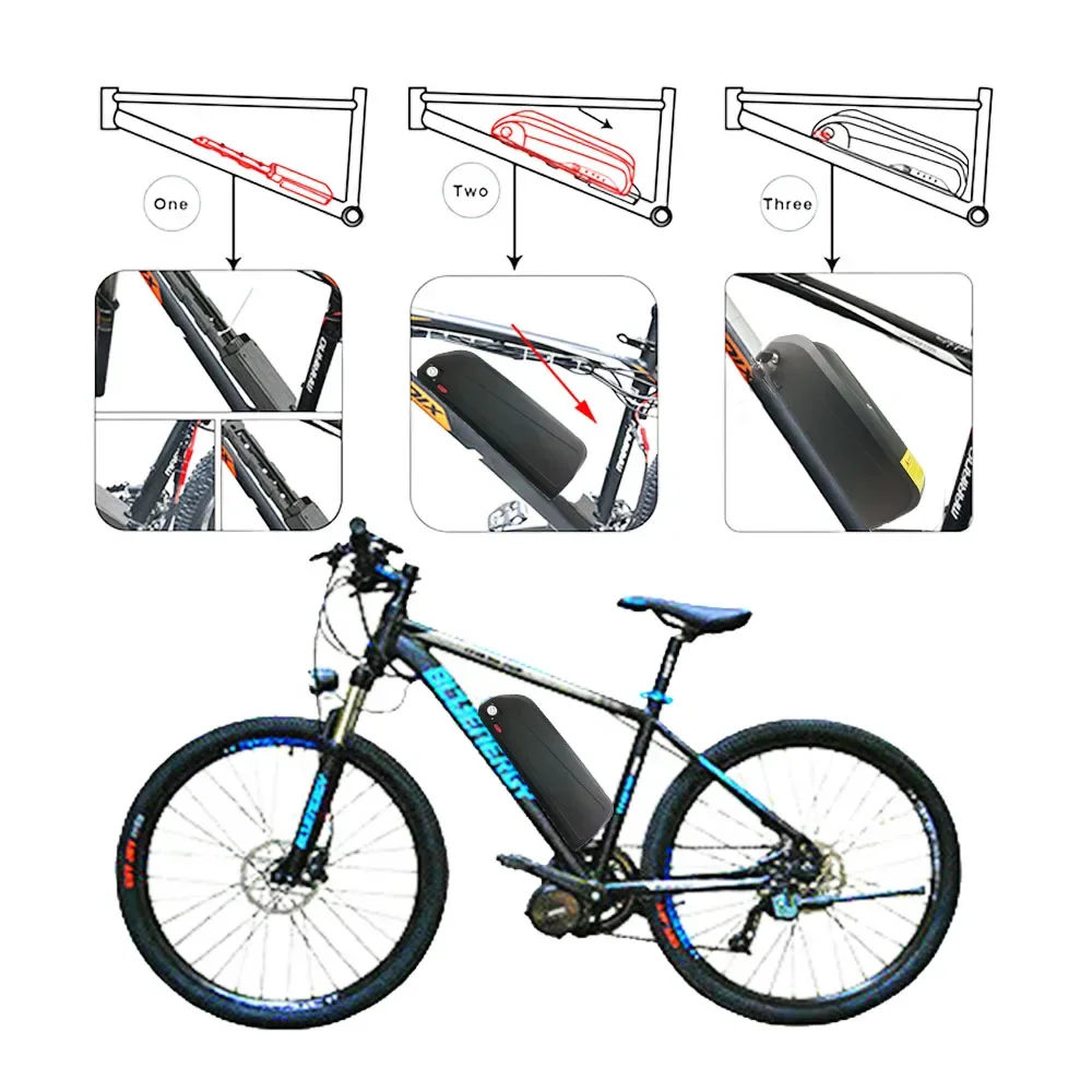 Bateria de bicicleta elétrica para Hailong G80, 52V, 30A, 18650, 750W, 500W, 350W, 1500W, 1000W Motor