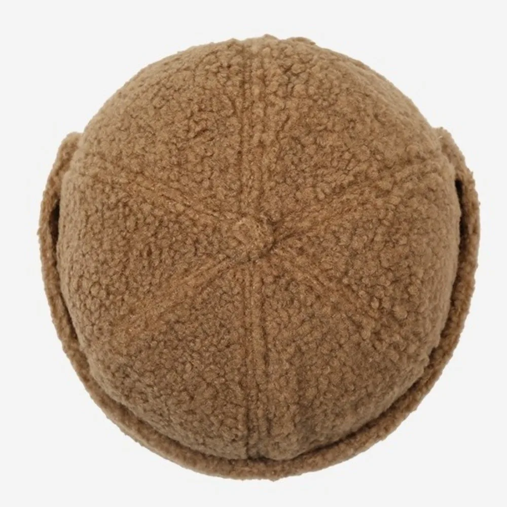Simple Imitation Lambswool Landlord Cap Solid Color Rolled Edge Brimless Hat Melon Skin Cap Autumn