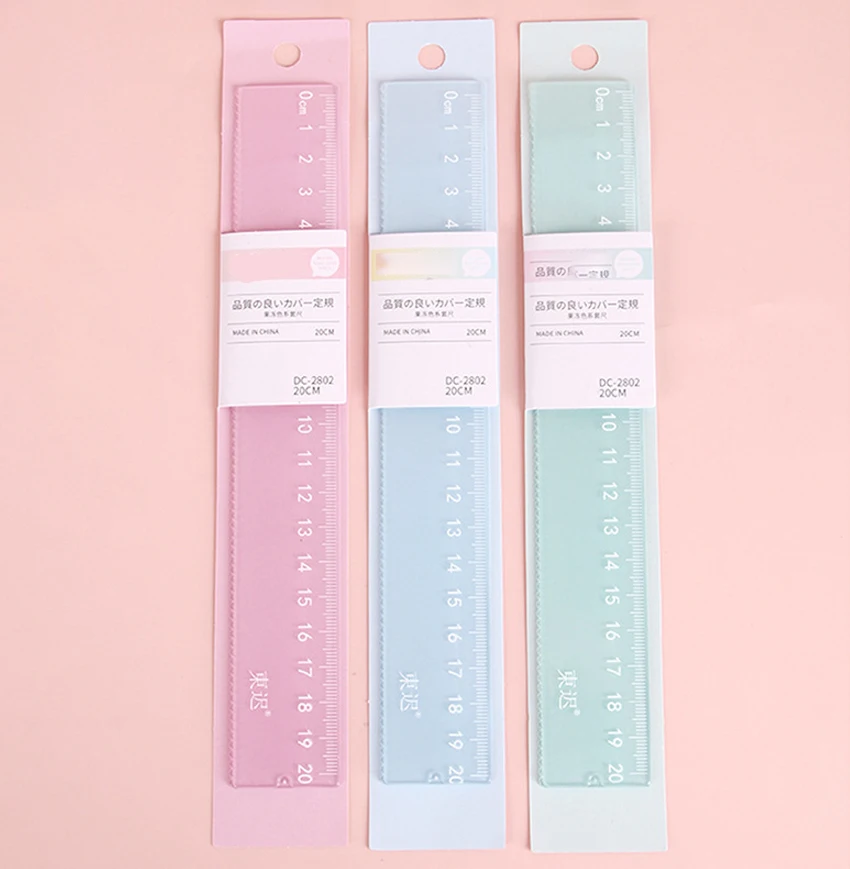 Simple Color Scheme 20cm Jelly-Colored Ruler Back-To-School Season Student Stationery And Supplies For Students