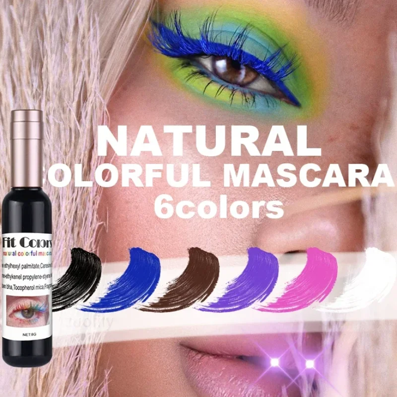 4D Colorful Mascara Waterproof Eyelash Extension Glitter Fast Dry Long-lasting Curling Purple Blue Pink Party Makeup Cosmetic