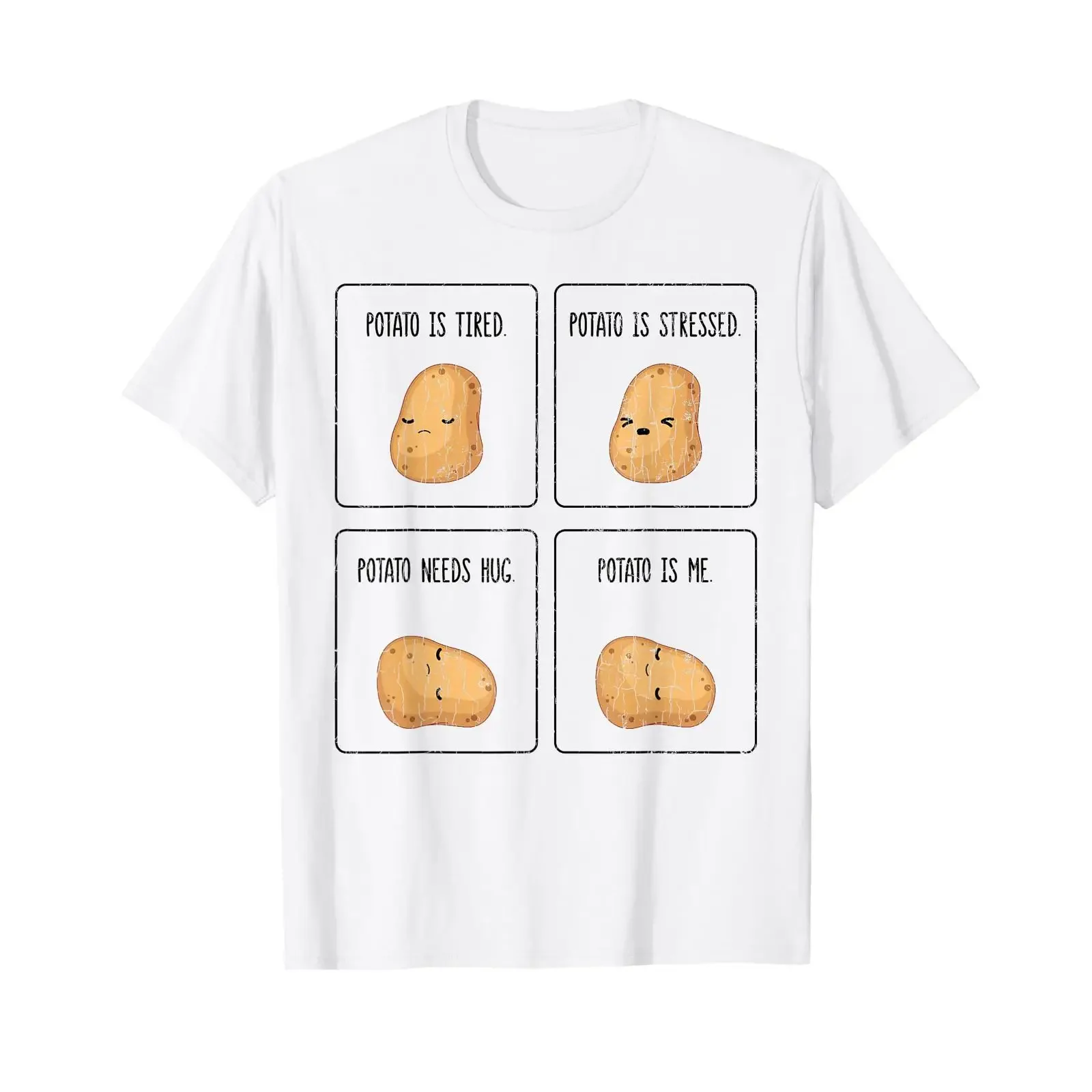 Potato Is Me Funny Vegetable Chips Eater T Shirt vintage Washed Unisex homme streetwear Casual Soft Comfortable Slightly
