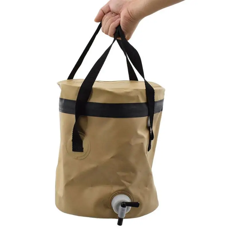 Imagem -03 - Multifuncional Água Bolsa de Armazenamento Impermeável Balde Dobrável com Torneira Durável à Prova de Vazamento Camping Pia Balde Ferramenta 10l