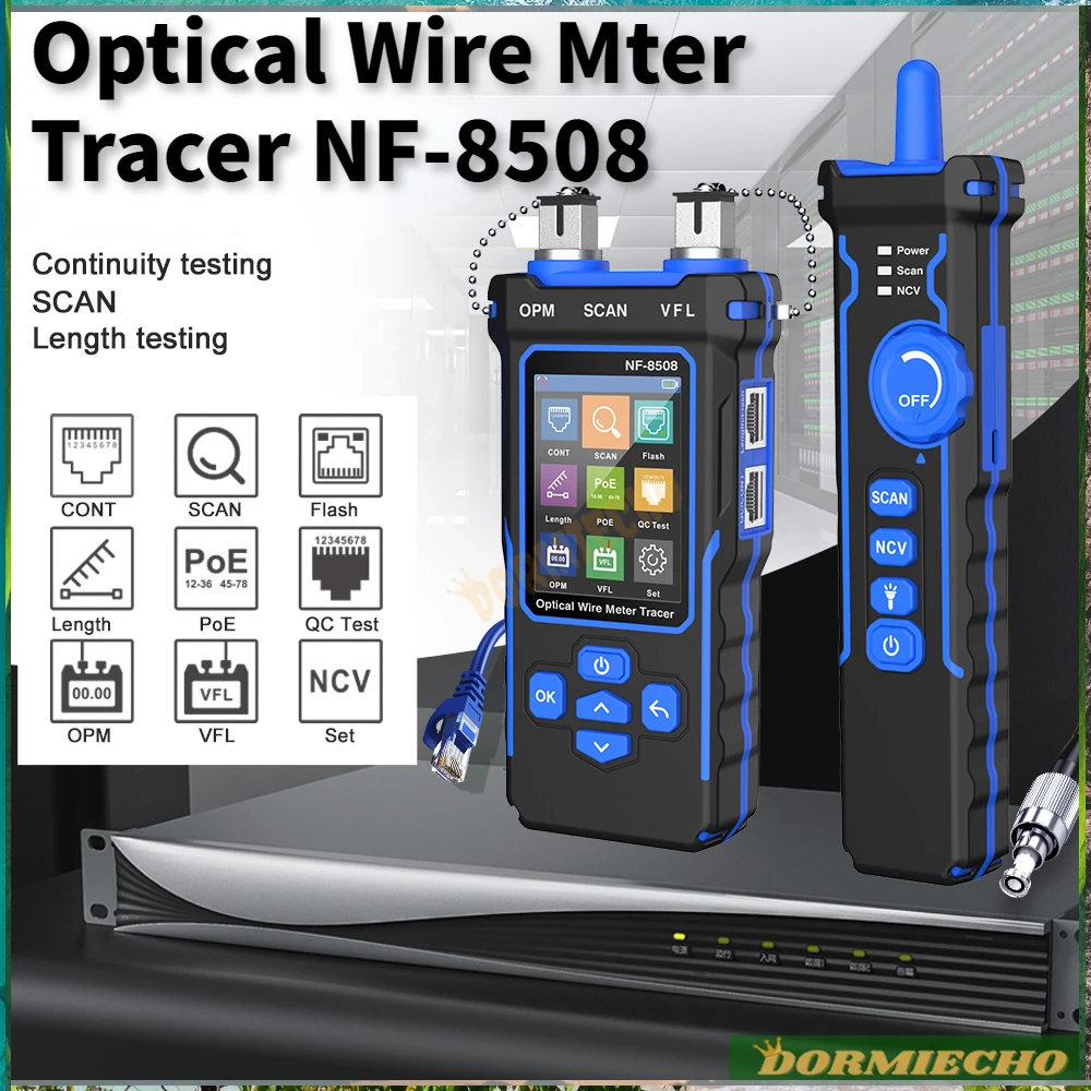 

High Quality Network Cable Tester NF-8508 LCD Digital Rechargeable Wire PoE Checker Line Finder Optical Wire Meter Tracer