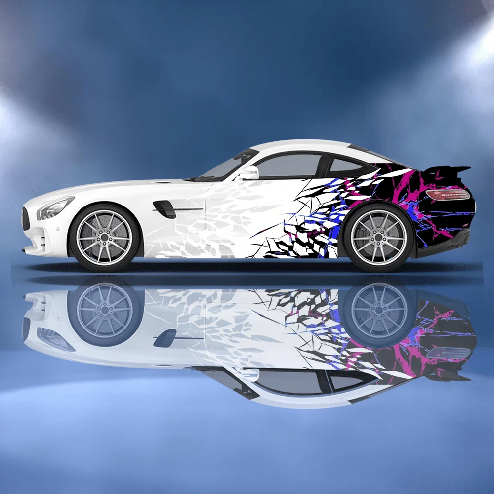 

Фрагментация красочные линии автомобильные виниловые обертывания наклейка самоклеящаяся наклейка из ПВХ подходит для грузовиков внедорожник Декор автоаксессуары подарок