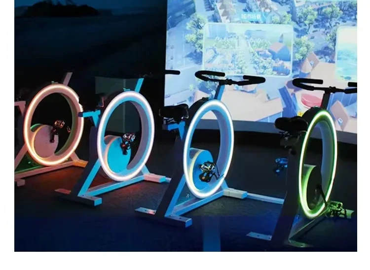 2024 New sports games vr ar dynamic bicycle exercise bike with video projector interactive Projection game Cycling Simulator