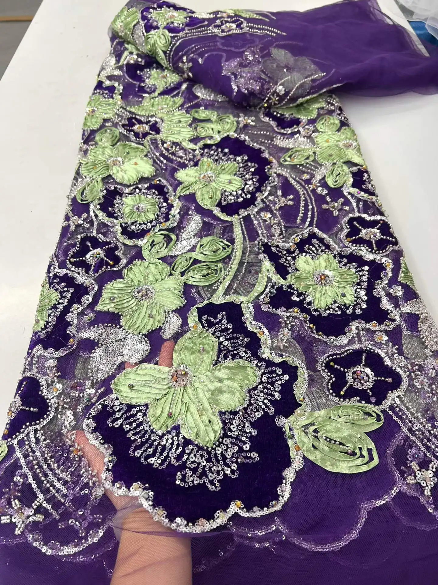 African Velvet Sequin Sequence - đánh giá và giá Embroidery Net Dress