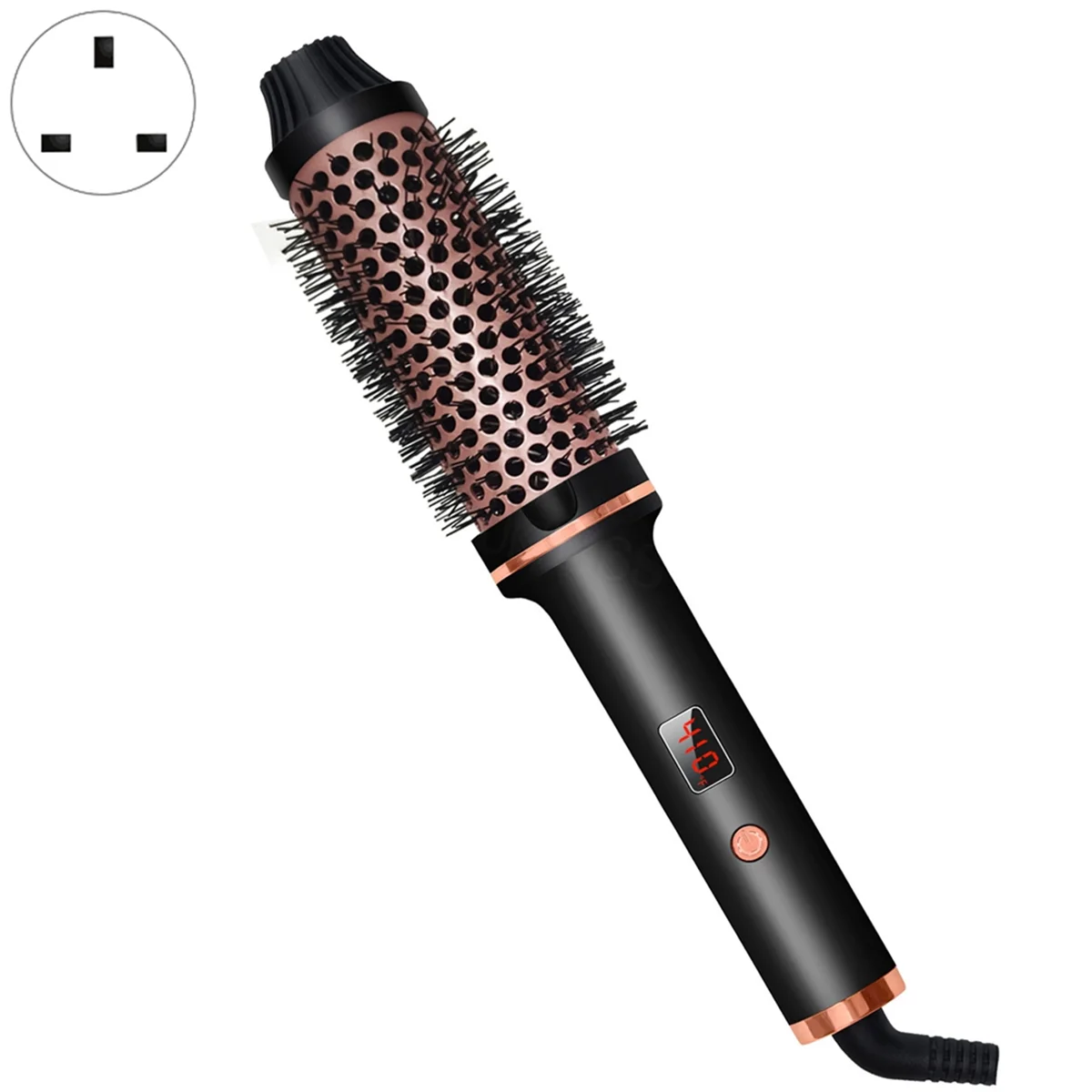 3in1 Ionic Hair Curler Straightener Professional Curling Iron Heated Hair Styling Brush Anti-Scald Thermal Brush UK Plug