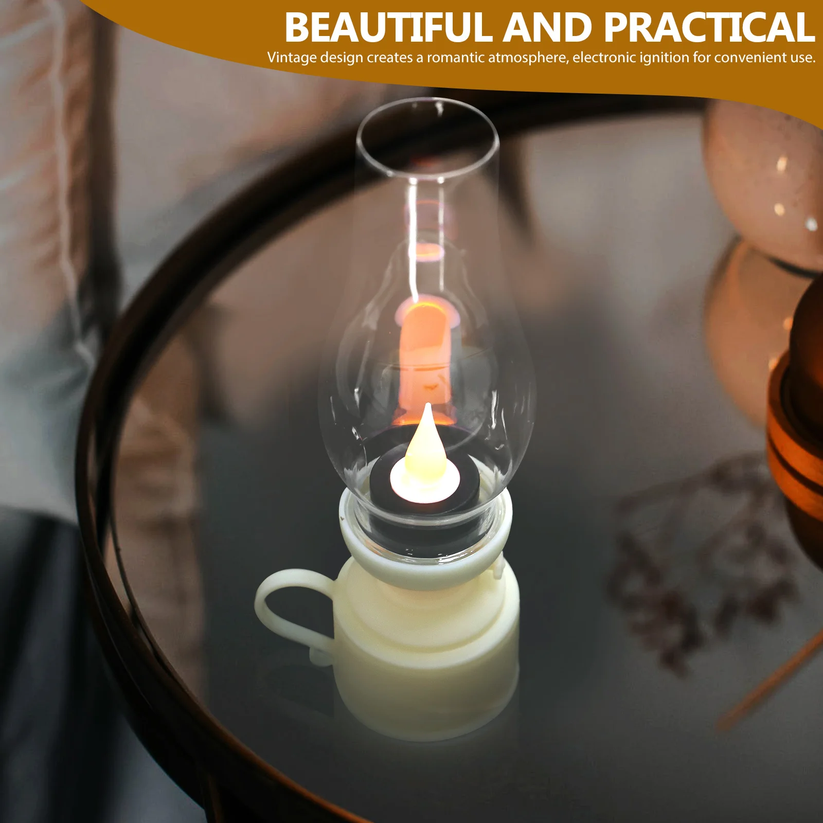 

LED Lamp Vintage Design Portable Night Lamp Decor Flameless Lantern Romantic Outdoor Emergency Light