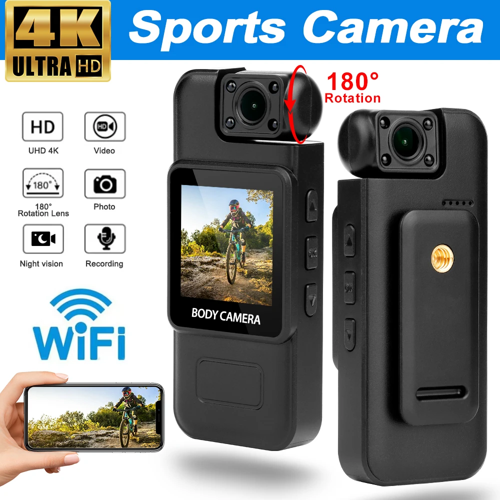 

Ultra HD 4K WiFi Mini Camera Portable Digital Video Recorder Police Body Cam Infrared Night Vision Sports DV DVR Small Camcorder