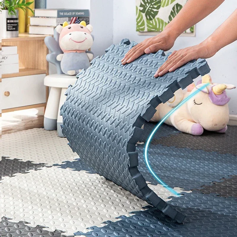 Alfombra de juegos entrelazada para bebés, alfombra gruesa y suave, perfecta para la habitación de los niños pequeños, zona de juegos y ejercicio,