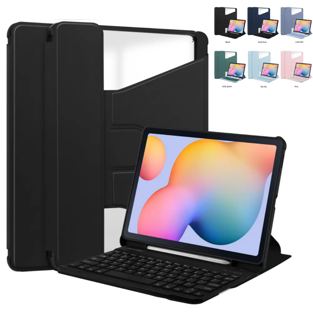 

Case For Samsung Galaxy Tab S6 Lite P620 P610 10.4 S9 S9FE A9 S9 Plus S8 S9 Ultra A8 10.5 inch 360° Rotating Cover with Keyboard