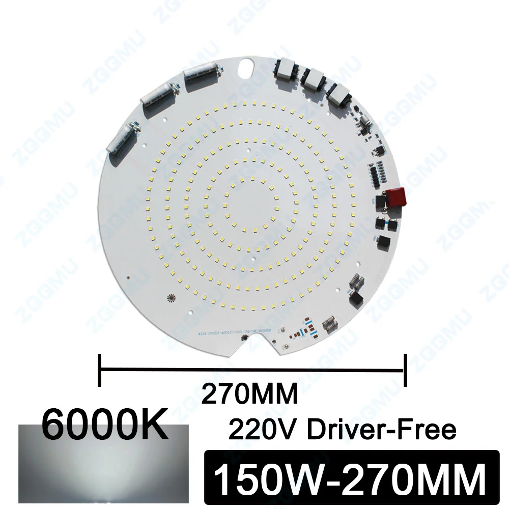 LED Light Panel AC 85-265V100W 150W 200W 300W Driver-Free White PCB Aluminum Plate SMD2835 Suitable For DIY Outdoor Miner's Lamp