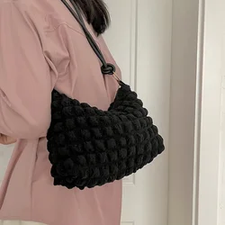 New Hot Bags Large Capacity Fashion Women Bags Cute Pleated Handbag Quilted Shoulder Bags Luxury Tote Bags Female Underarm Bag