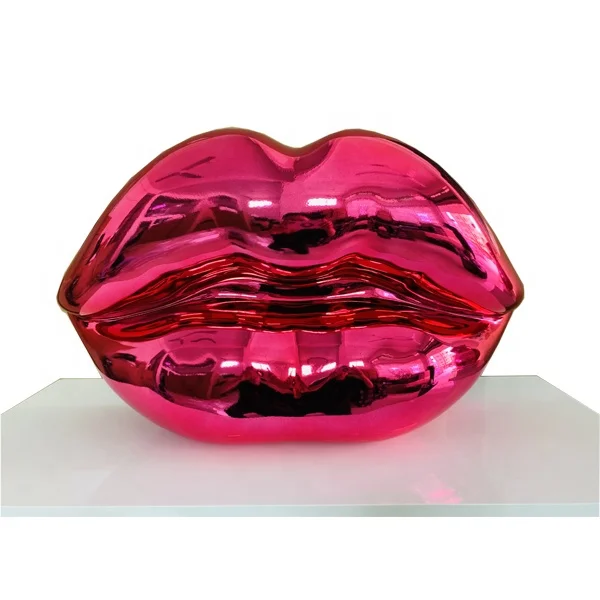 Customizing Creative Popular Indoor Decor Resin Kiss Lip Statue For Home Office Showcase Club Hotel Decoration