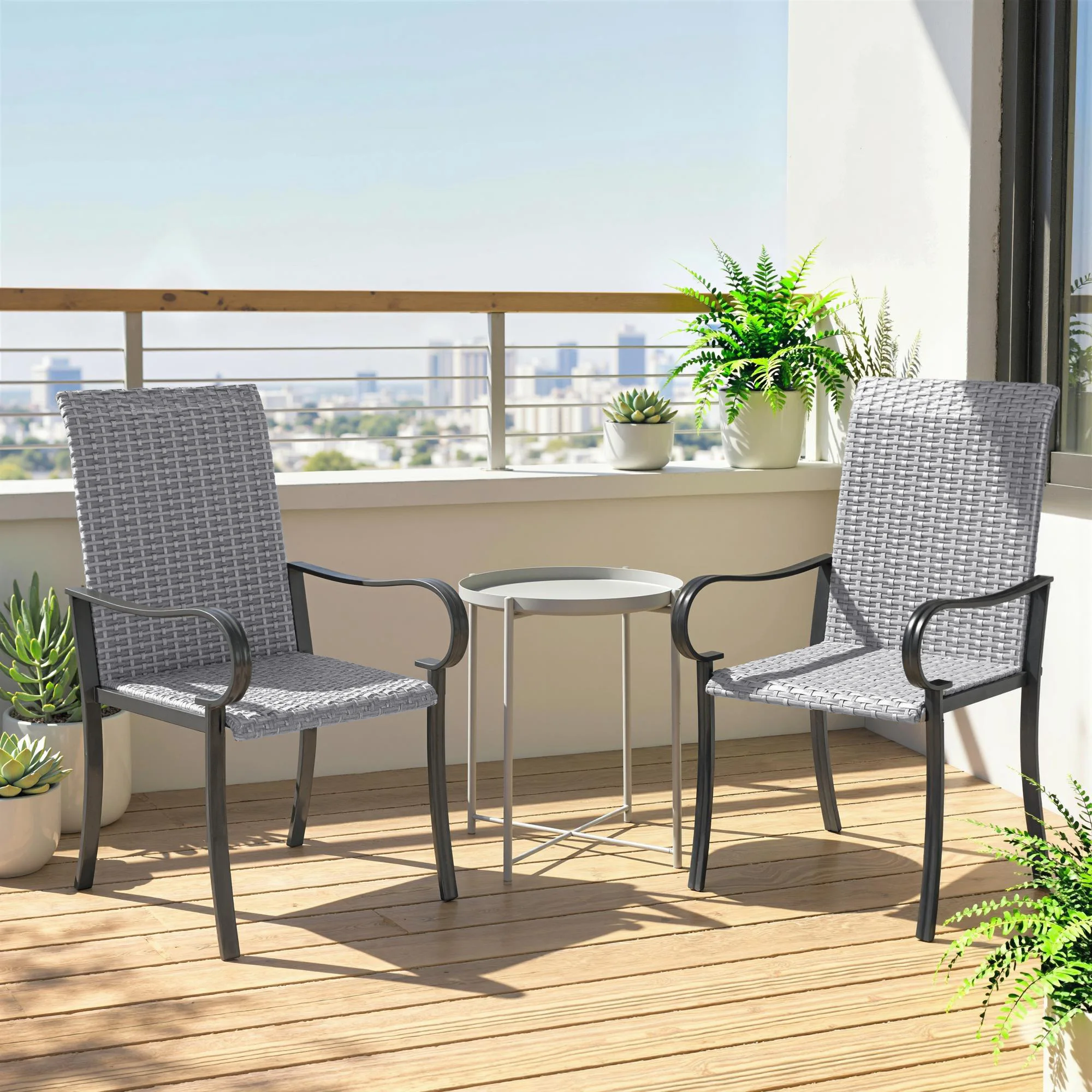 Grijze set van 4 buiten eetkam - Outdoor Furniture Dining Set recensie en prijs
