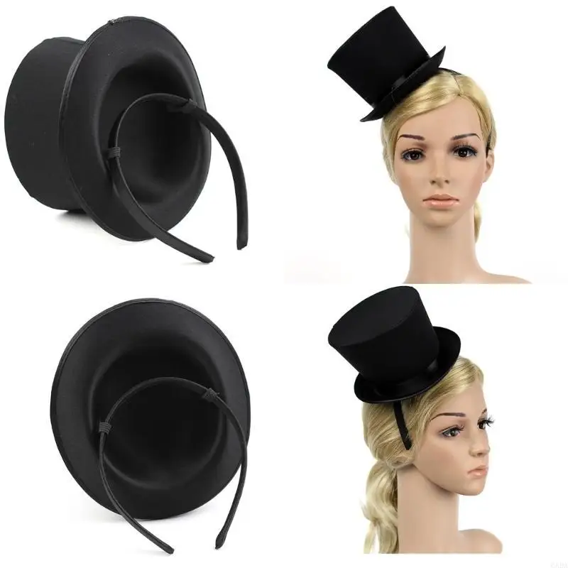 Trendsetting Flat Brimmed Hat Headband for the Modern Wear Elegant Hair Hoop Hat for Stage Shows Accessories 6XDA