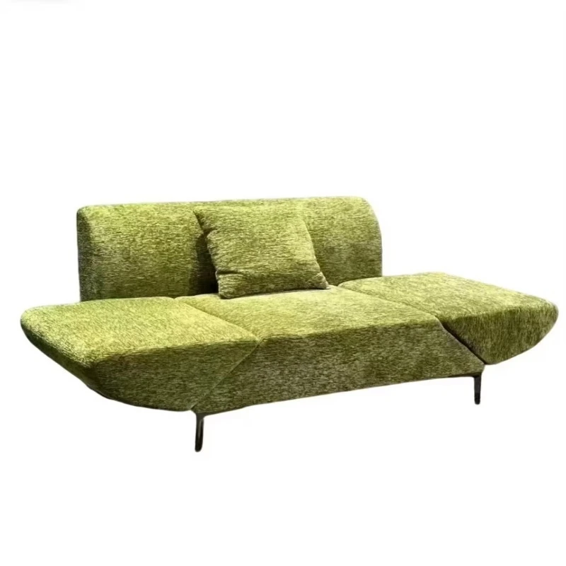 Retractable and convertible L-shaped padded combination sofa villa school living room