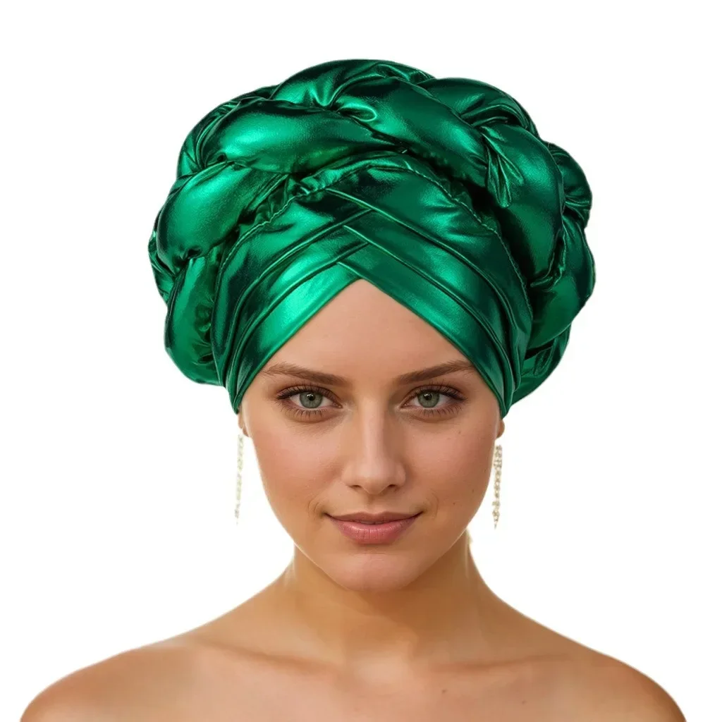 African Turban Cap Headdress Women's African Headtie Hat Hair Accessories Arab Wrapped Muslim Hijab