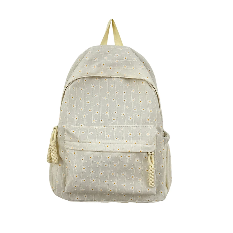 Mochila floral de grande capacidade para meninas, bolsos múltiplos, bolsa fofa para estudantes, bolsa para laptop, viagem ao ar livre, moda