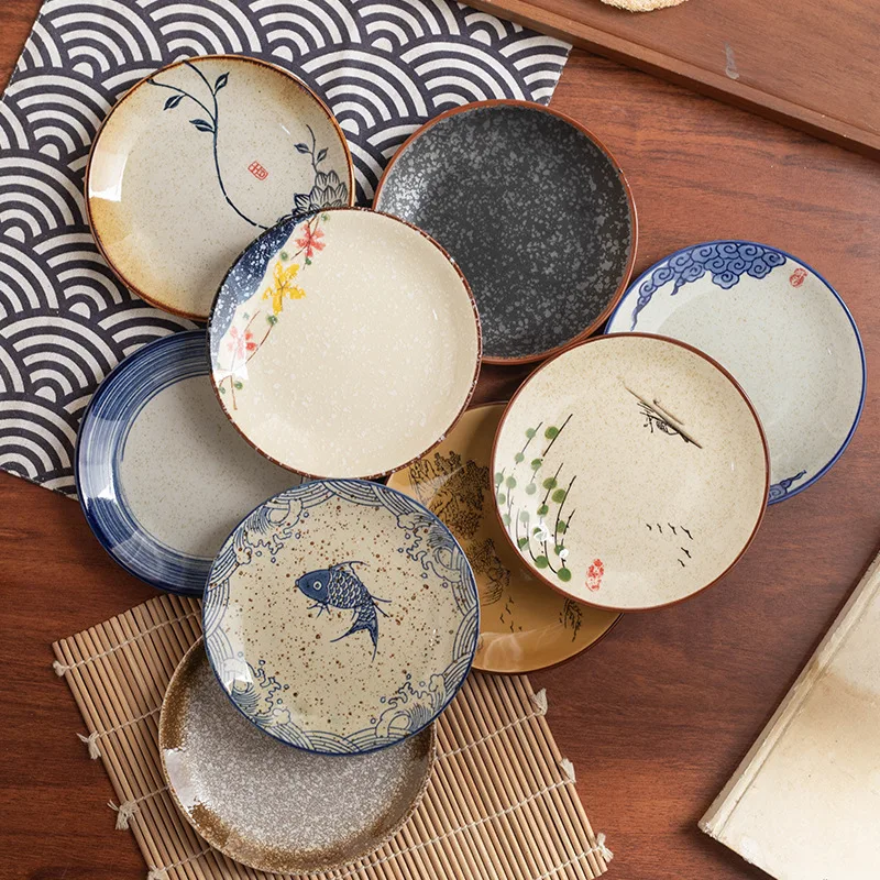 Plato de cena de cerámica de belleza, decoración de mesa japonesa con forma de pájaro y flores, bonitos platos de postre y pan, platos de Sushi, bandejas de té para Hotel