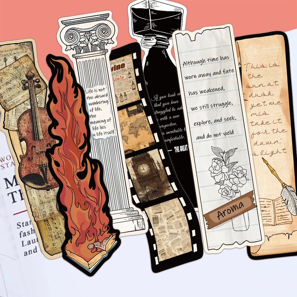 30PCS Retro Reading Theme Bookmarks Decoration Tags Books Novels Books Gifts Wholesale Decoration