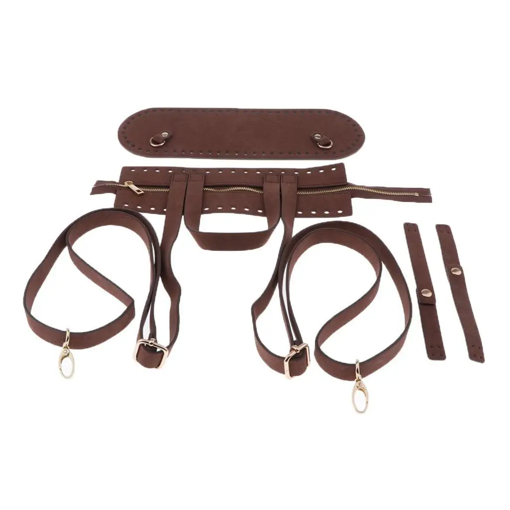 

3x/Set PU Handbag Parts for DIY Weave Bag Sewing Handbag Accessories Coffee