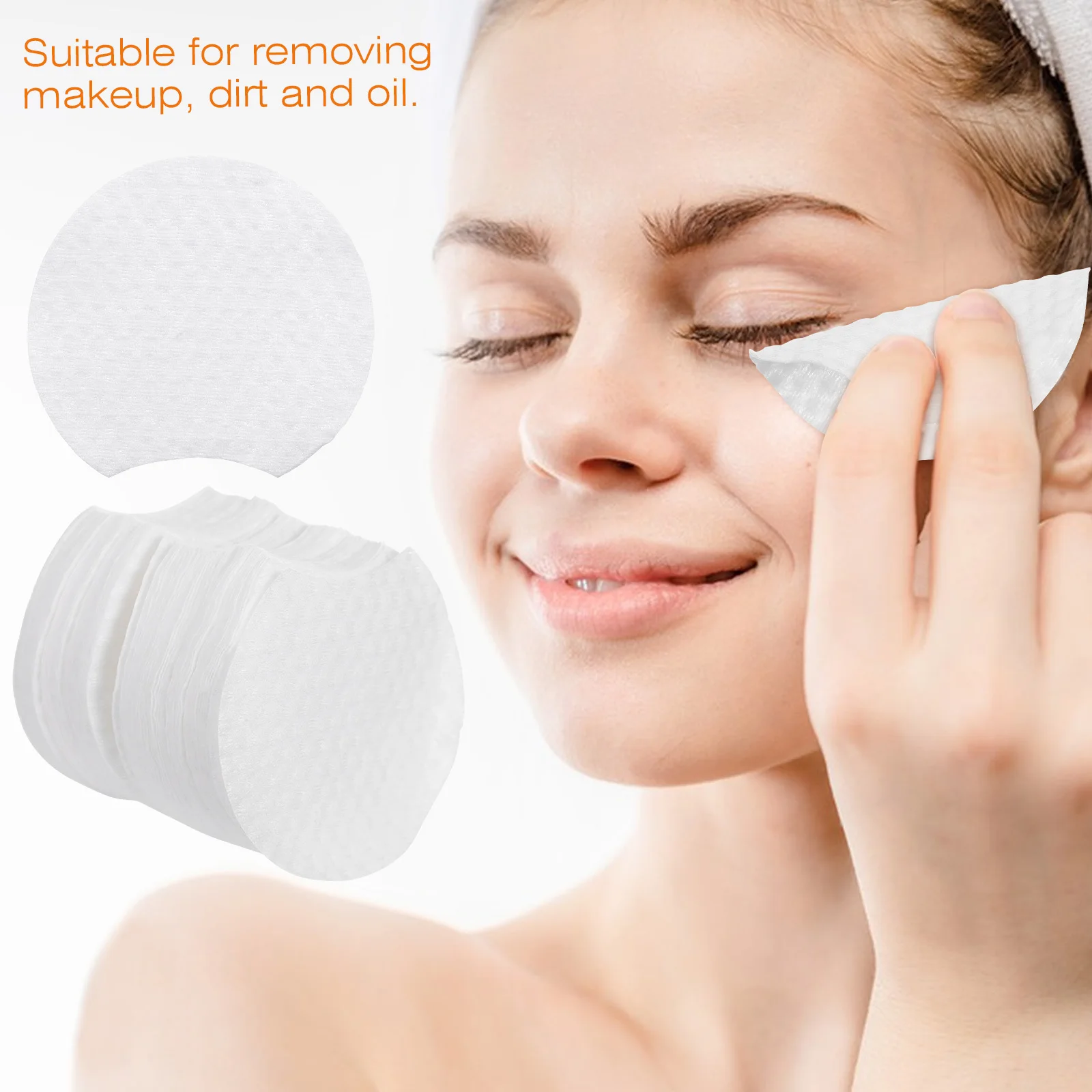 600pcs Half-Round Makeup Remover Disposable Facial Cleansing Pads For Women Travel Face Cleaning Tools Pads